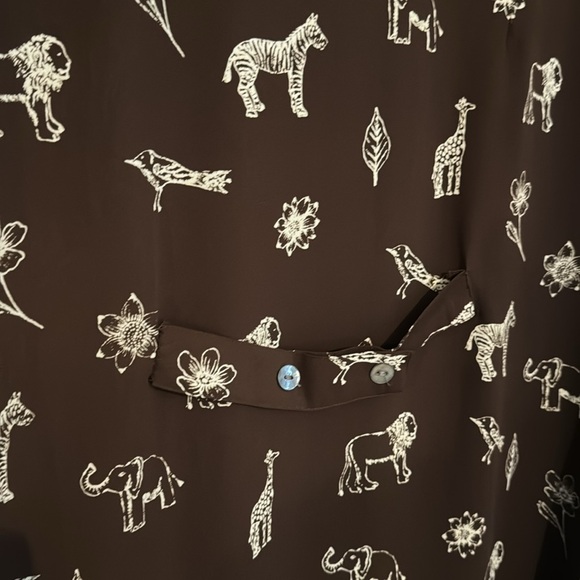 Brown animal and floral print dress - Talbots - Picture 5 of 7